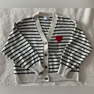 Old Navy Stripe Heart Cardigan